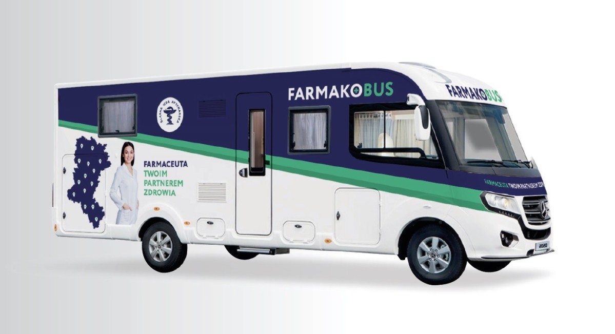 Bus z napisem farmakobus