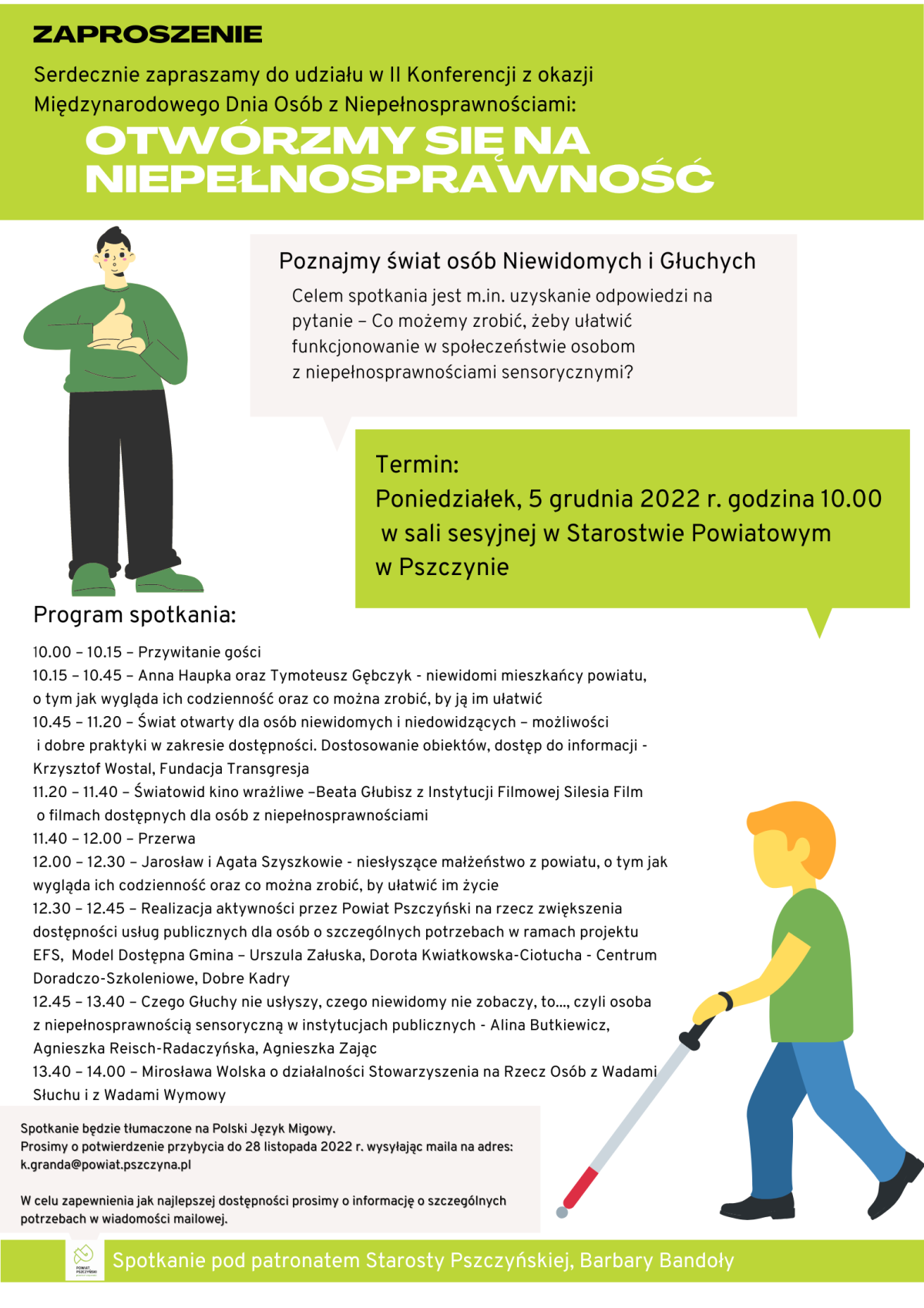 Plakat przedstawiający informacje na temat konferencji i jej program. Treść dostępna w tekście na stronie internetowej.