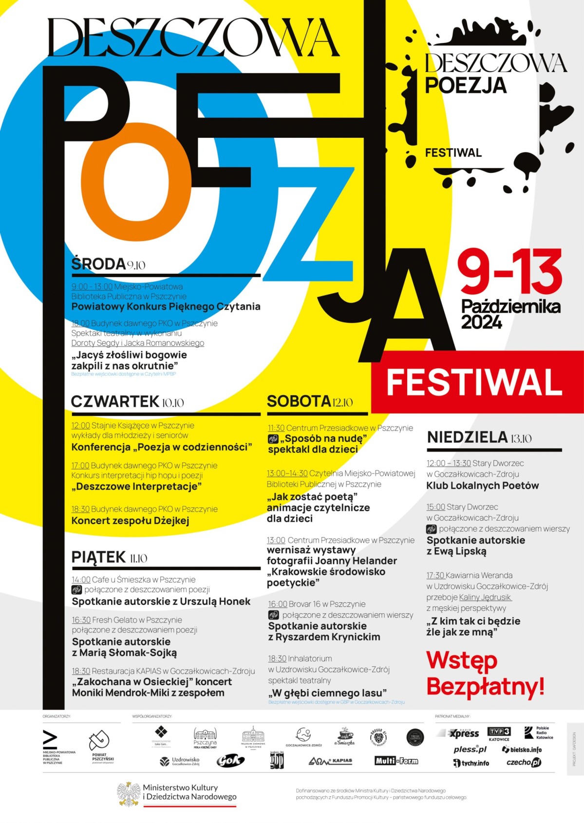 plakat z programem, treść w tekście