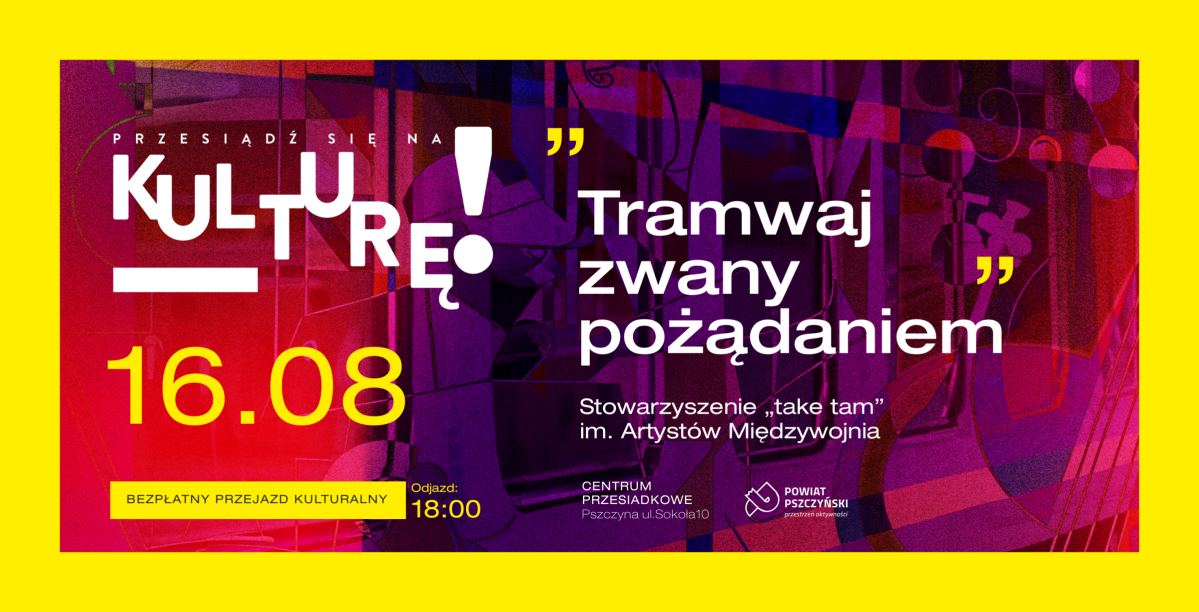 Kolorowa grafika zapowiadająca kolejne wydarzenie projektu Przesiądź się na kultruę.