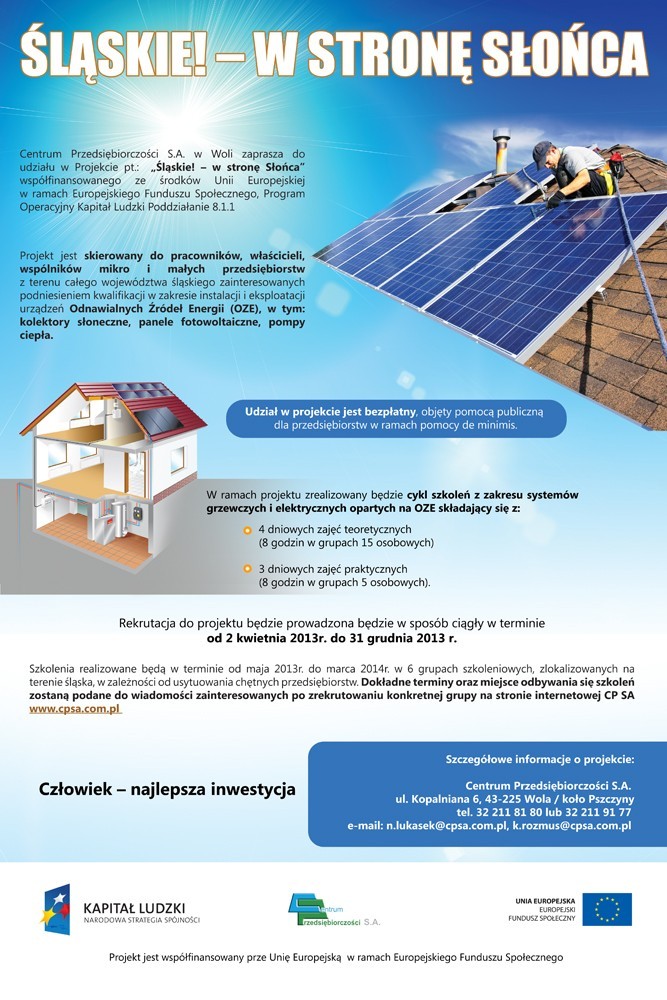 Śląskie w stronę słońca - plakat