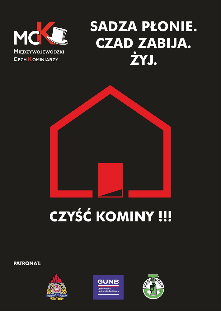 Obrys domu na czarnym tle, nazwa kampanii
